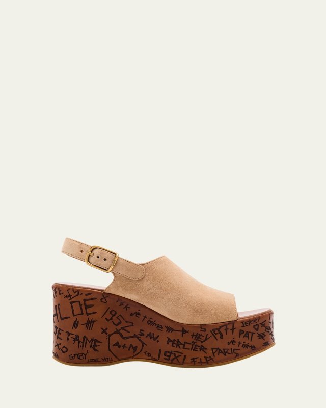 Maxime Platform Wedge Suede Sandals
